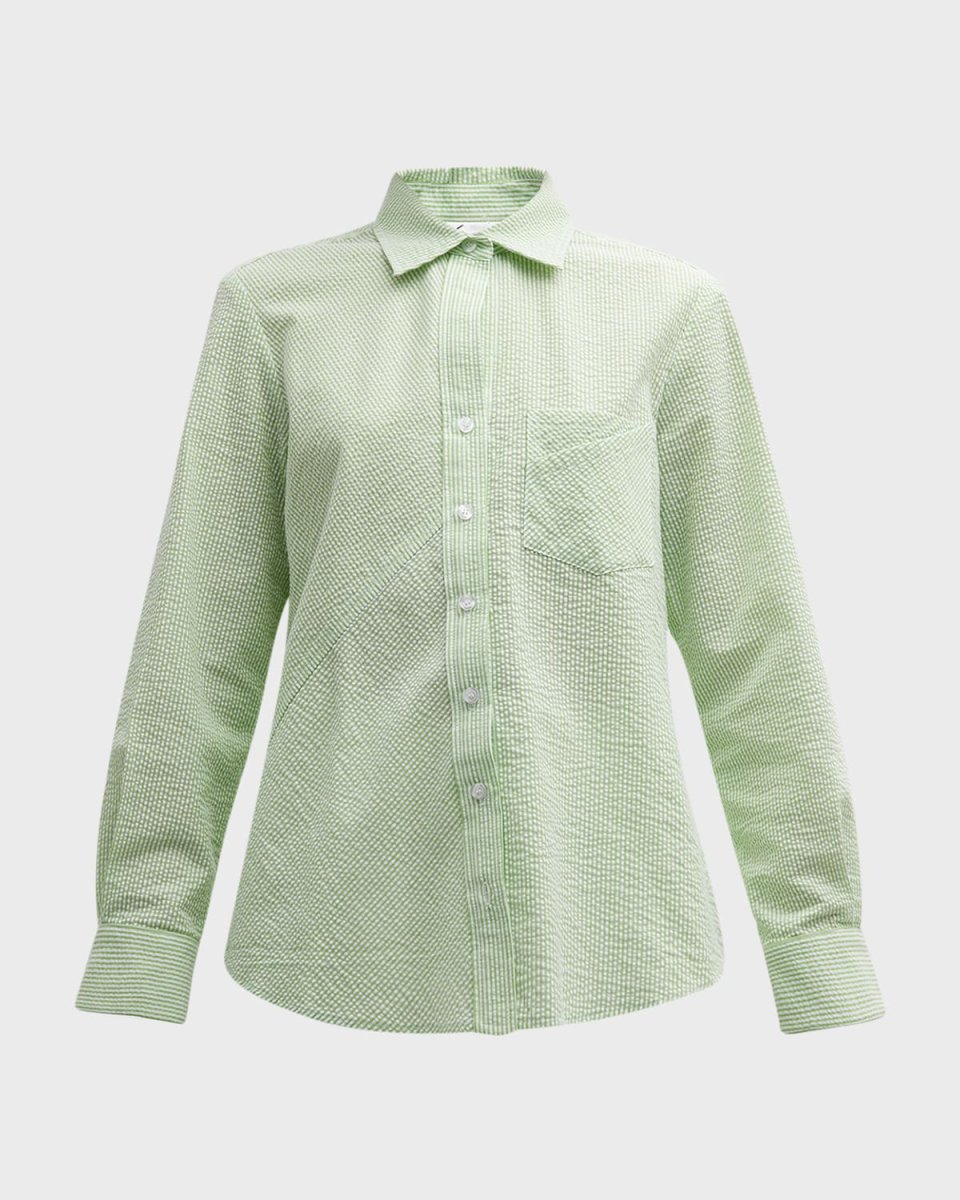 Teigen Striped Seersucker Button-Down Shirt